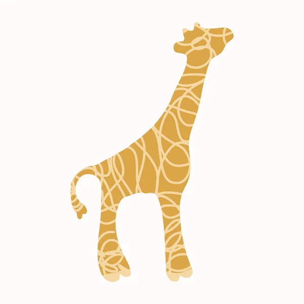 Adorable Simple Cartoon Toy Giraffe Clip Art Детская Икона Животных — стоковый вектор