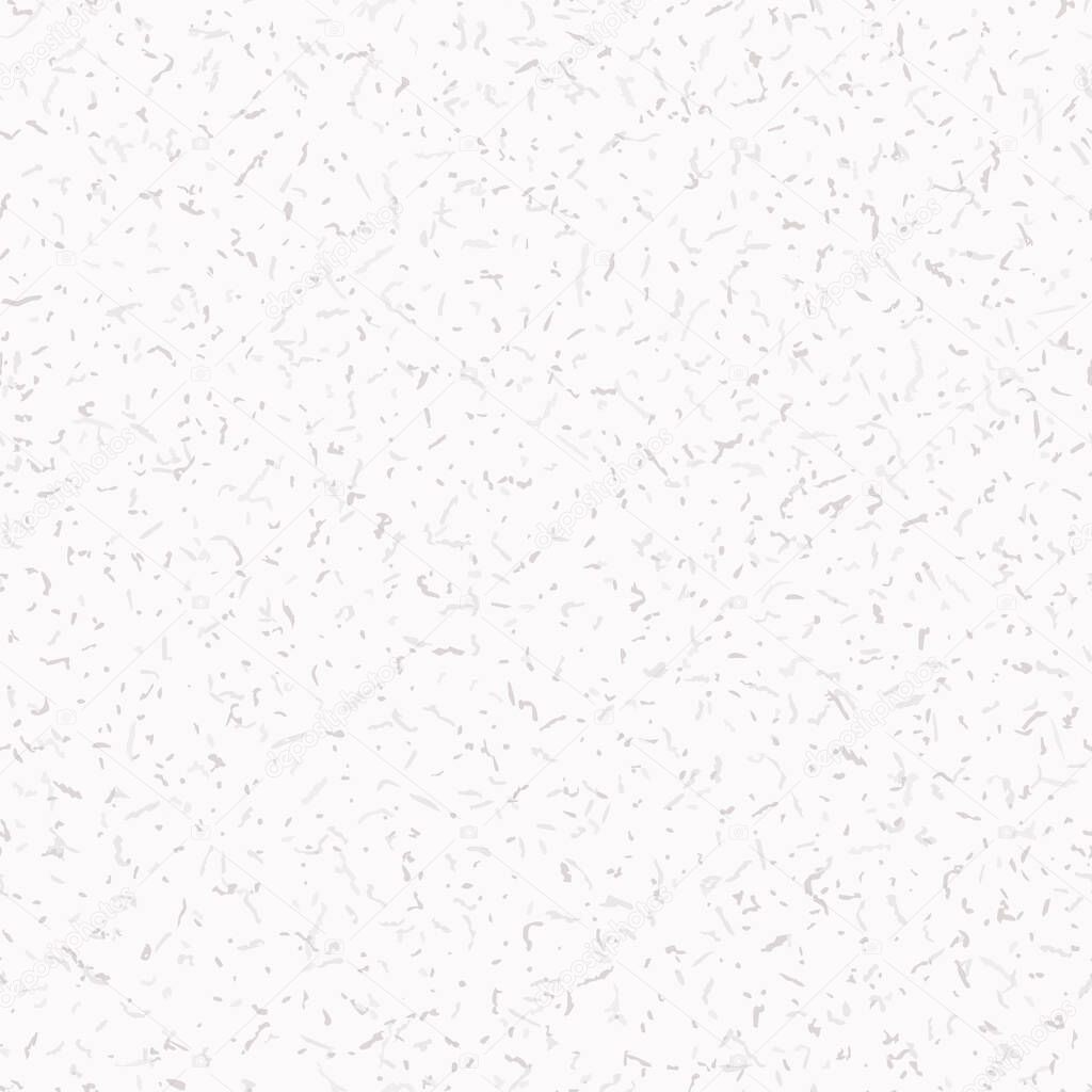 Handmade Mulberry Washi Paper Texture Seamless Pattern. White Background with Tiny Speckled Drawn Flecks . Soft Off Gray Neutral Tone. All Over Recycled Print. Vector Swatch Repeat EPS 10