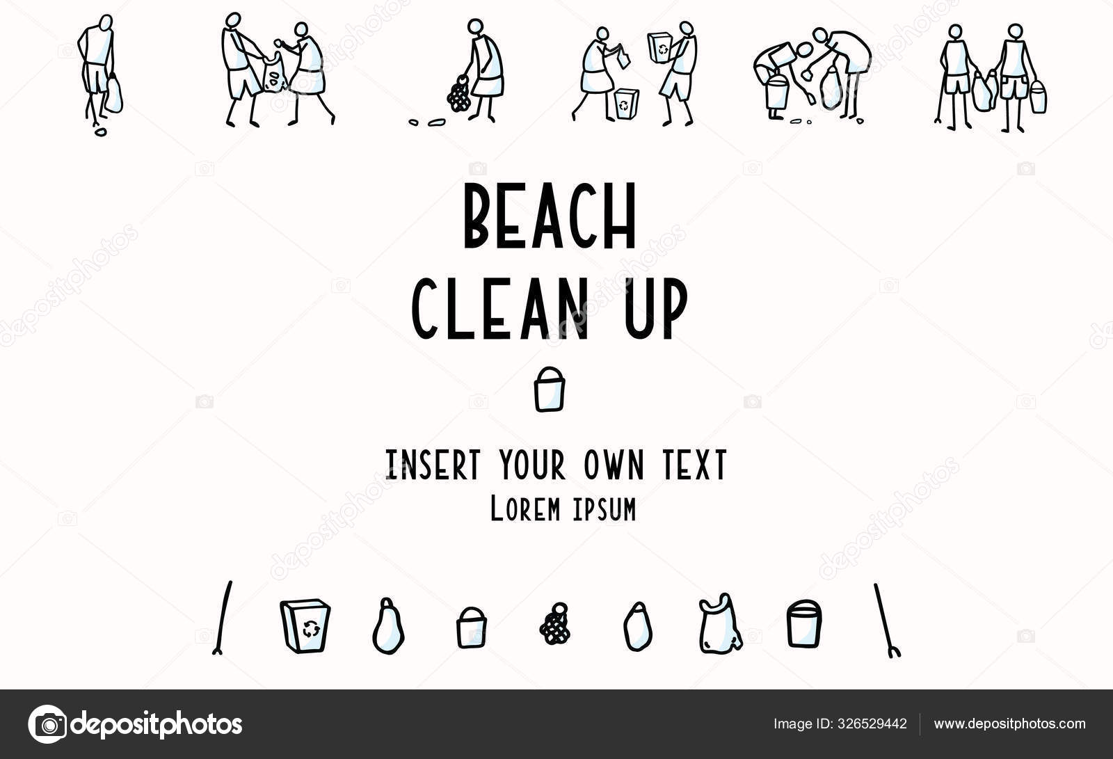 beach clean up clip art black and white
