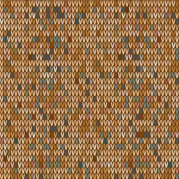 Braun meliertem Heidekraut Tweed Textur Hintergrund. Decke Stich nahtlose Muster. selbstgesponnenes Textilstrukturgewebe aus Kunstwolle. Monochrome Garnmelange auf dem ganzen Druck. Vektor Folge 10 — Stockvektor