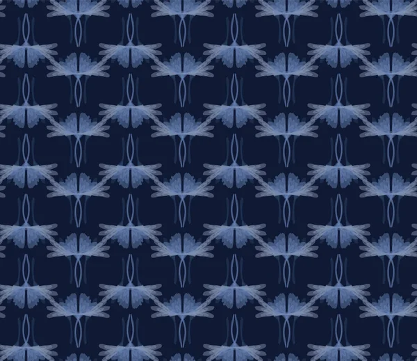 Indigo μπλε Floral διάνυσμα χωρίς ραφή μοτίβο φόντο. Σκούρο ναυτικό Masculine Dye λουλούδι Damask Bloom. Ιαπωνικό στυλ Kimono Παντού Εκτύπωση για ασιατικά υφάσματα Άπω Ανατολής. Χειροποίητα επαναλαμβανόμενα πλακίδια Eps 10 — Διανυσματικό Αρχείο