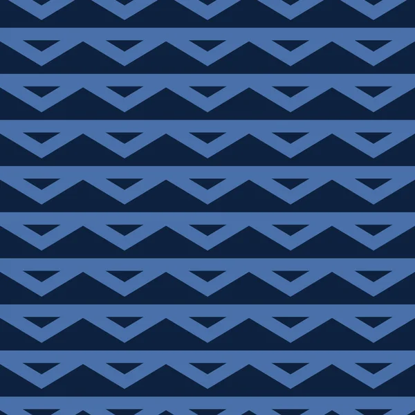 Indigo Denim Blue Chevron Stripe Texture Background Triangle Lace Trim — 图库矢量图片