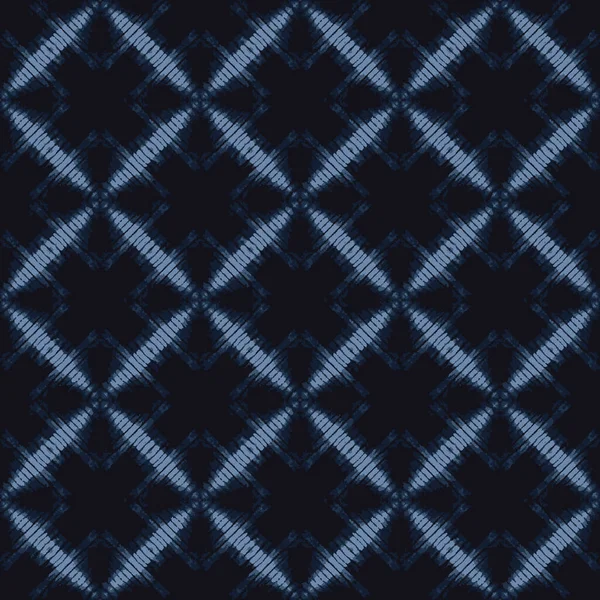 Shibori Tie Dye Indigo Blue Textuur Achtergrond Gebleekt Handgemaakt Resist — Stockvector