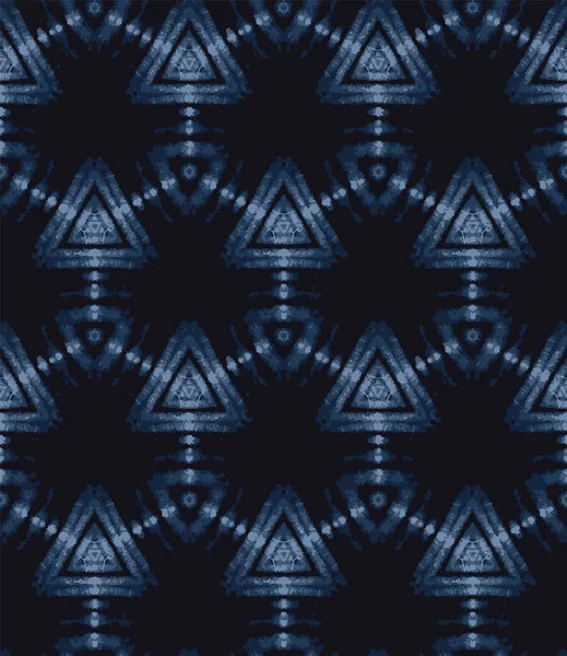 Shibori Tie Dye Indigo Texture Fond Bleu Blanchi Main Résistent — Image vectorielle