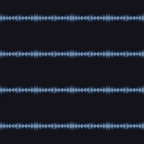 壊れた細いストライプ絞りタイダイインディゴブルーテクスチャの背景 漂白手作りはシームレスパターンに抵抗します 布効果テキスタイル 日本やインドネシアの古典的な版画 ベクトル繰り返しEps — ストックベクタ