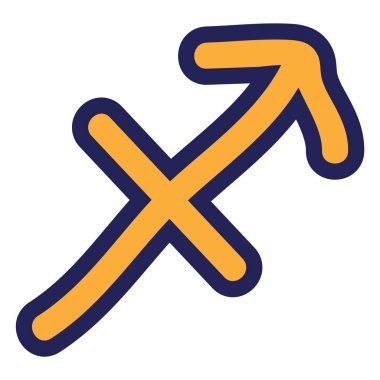 Yıldız burcu burç sembolü Yay burcu klip sanatı. Gizemli astrolojik işaret. Sihirli yıldız falı düz renkli karalama. İzole maneviyat vektörü Eps 10. Şirin Takımyıldız. 