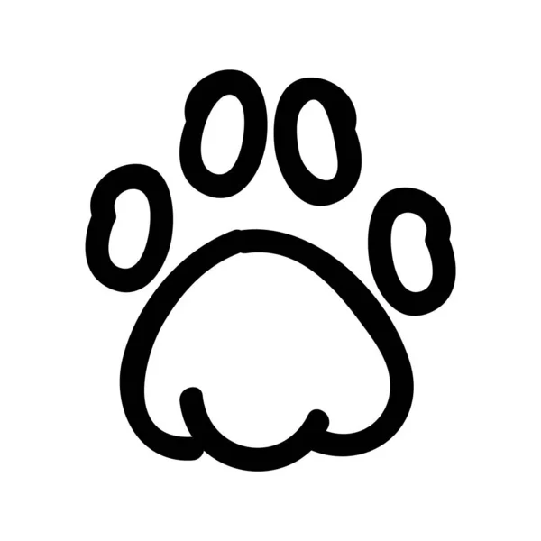 Cute Lineart Animal Paw Pad Cartoon Doodle Clip Art Hand — Stock Vector