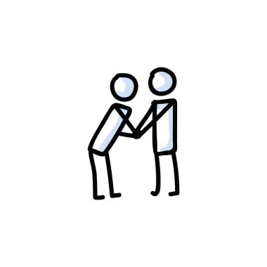 El ele tutuşma figürü vektör çizimi. Şefkat çubuğu çizimi. Mermi günlük bujo clipart. 