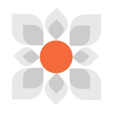 Geometrik papatya çiçeği çizimi. El çizimi soyut çiçek çiçeği doğası.. 