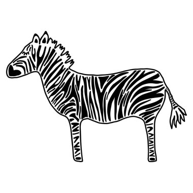 Tapılası Vektör Karikatür Zebra Kesme Sanatı. Safari Hayvan Simgesi. El Çizimi Kawaii Çocuk Motif Çizimi Düz Renkli Karalama. İzole edilmiş Bebek, Bakım ve Çocukluk Karakteri. 