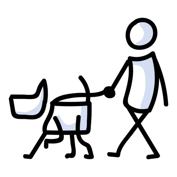 Strichmännchen hund spazieren Vektorbilder