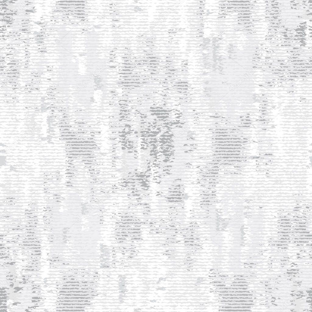 Unbleached Gray French Linen Texture Background. Old Blotched Seamless Pattern. Distressed Irregular Torn Weave Fabric . Neutral Ecru Jute Burlap Cloth Overlay. Vector EPS10 Repeat Tile