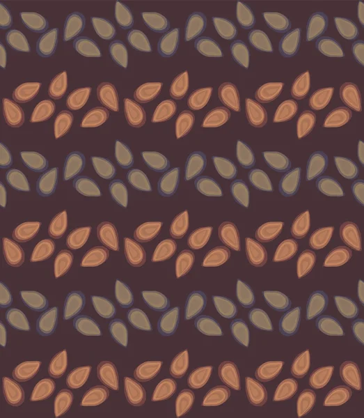 Aquarell Streifenmotiv Hintergrund Nahtloses Muster Orange Auf Dunkelbraun Zarte Blätter — Stockvektor