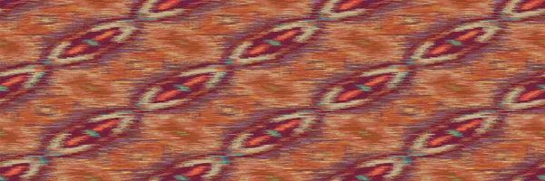 Soft Blurry Damask Ikat Текстура Знамени Бесшовный Пограничный Рисунок Абстрактный — стоковый вектор