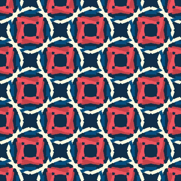 전형적 파란색 패턴입니다 매리너 스타일 인디고 레드의 기하학적 네이비 텍스처 — 스톡 벡터