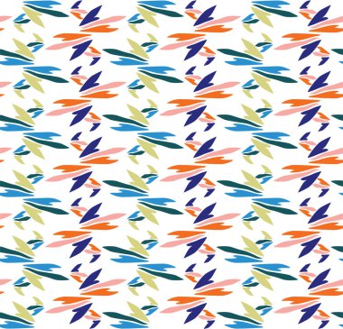 Elle Boyalı Kalın Yaz Çiçeği Çiçek Motifli Kusursuz Desen. Klasik Mavi Pembe Çiçek Taç Arkaplanı. Modern Parlak Kesim Kolaj Tekstili. Yazdırma Vektörü Eps 10 Döşeme Üzerinde Egzotik Tropik.