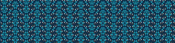 Handgemaltes Vector Summer Bloom Floral Motif Seamless Banner Pattern Klassisch — Stockvektor