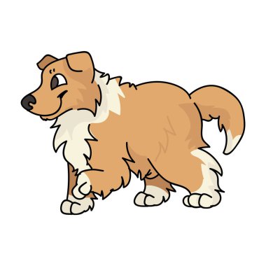 Tatlı çizgi film kaba köpek yavrusu vektör klipsi. Köpek severler için soylu köpek barınağı. Evcil hayvan salonu illüstrasyon maskotu için safkan evcil köpek yavrusu. İzole köpek kabarıklığı. EPS 10. 