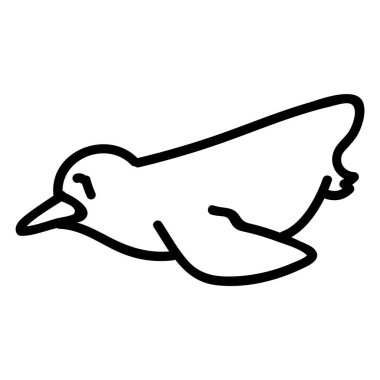 Sevimli Çizgi Roman Penguen Yüzme Klip Sanatı. Kuzey Kutbu Hayvan Simgesi. El Çizimi Kutup Kuşu Motifi Çizimi Düz Renkli Çizim. İzole edilmiş bebek, çocuk odası ve Noel kuşu. Vektör.