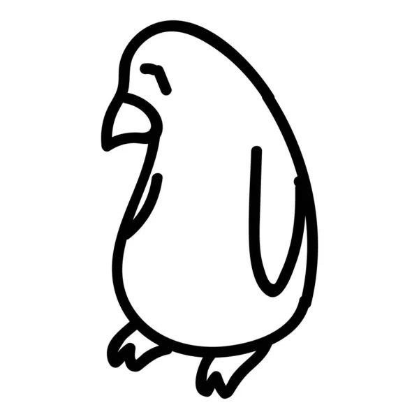 Adorable lineal acostado dibujos animados pingüino Clip Art. Icono animal ártico. Dibujado a mano kawaii Polar Bird Motif Ilustración Doodle en color plano. Bebé aislado, guardería y Navidad. Vector . — Vector de stock