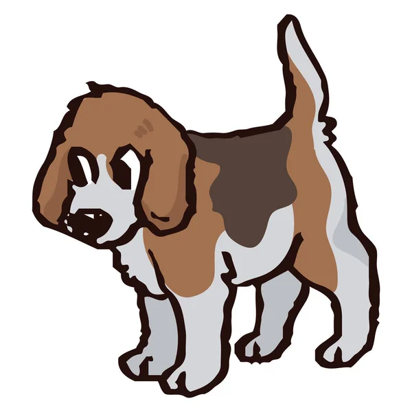 Roztomilý karikatura foxhound štěně lov psa vektorové kliparty. Rodokmen chovatelská stanice baby dog plemeno pro milovníky psů. Čistokrevný pejsek pro maskota ilustračního salónu. Izolovaný psí pes. Eps 10. — Stockový vektor