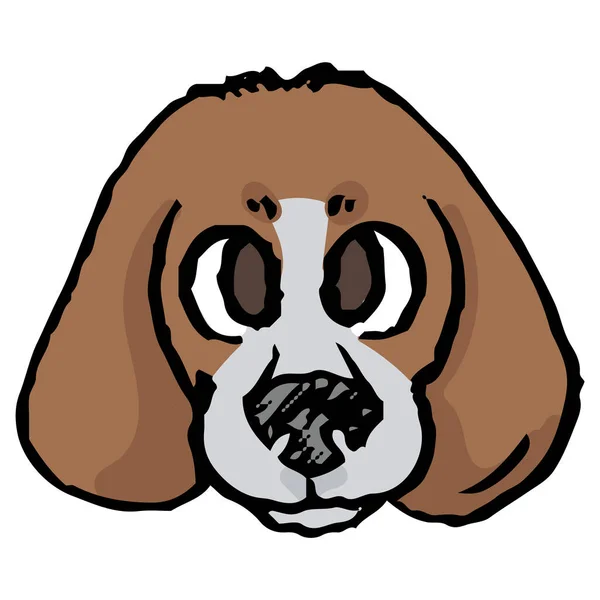 Mignon dessin animé foxhound chiot chasse chien visage vecteur clipart. Chien généalogique élevage bébé chien pour les amateurs de chiens. Mascotte Chien de race pour salon d'animaux illustration. Chien canin isolé. SPE 10 . — Image vectorielle