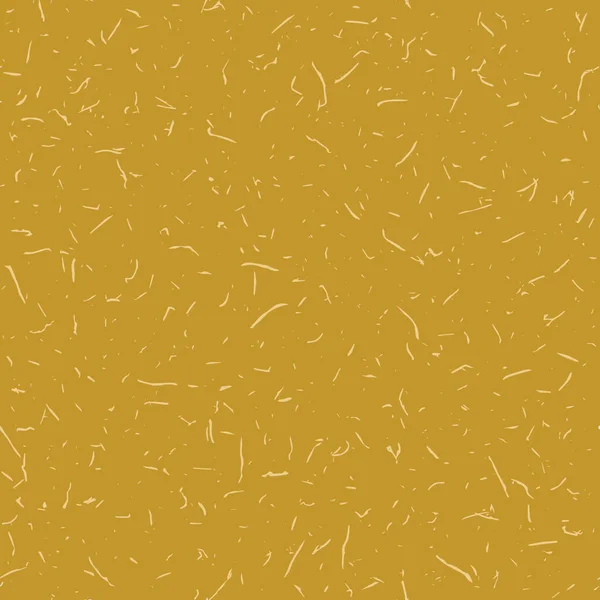 Patrón sin costura hecho a mano Mulberry Washi Textura de papel. Fondo amarillo azafrán con diminutas motas dibujadas. Soft Warm Mustard Neutral Tone. Impresión reciclada Allover. Vector Swatch Repetir EPS 10 — Vector de stock