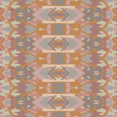 Elle çizilmiş kumaş şeritli, pürüzsüz desen. Huysuz koyu kahverengi üzerine modern Japon madalyonu motifi. Ecru zarif nötr tonlar. Asyalı ev dekoru ve moda için her yeri basılmış. Vektör örneği yineleniyor