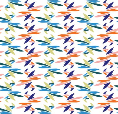 Elle Boyalı Kalın Yaz Çiçeği Çiçek Motifli Kusursuz Desen. Klasik Mavi Pembe Çiçek Taç Arkaplanı. Modern Parlak Kesim Kolaj Tekstili. Yazdırma Vektörü Eps 10 Döşeme Üzerinde Egzotik Tropik.