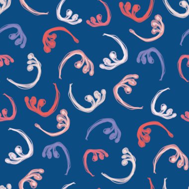 Resmedilmiş çiçek motifli vektör suluboya arka plan. Kusursuz girdapsız girdap biçimi tekrarlama deseni. 