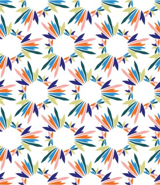 Elle Boyalı Kalın Yaz Çiçeği Çiçek Motifli Kusursuz Desen. Klasik Mavi Pembe Çiçek Taç Arkaplanı. Modern Parlak Kesim Kolaj Tekstili. Yazdırma Vektörü Eps 10 Döşeme Üzerinde Egzotik Tropik. 