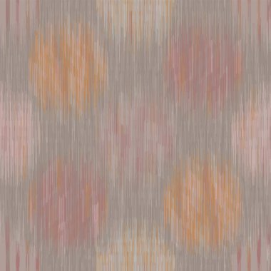 Dilsiz marl ikat pürüzsüz desen. Harmanlanmış boya dokusu, kumaş. Pamuk toprağı her yere işlemiş. Bulanık yuvarlak benekli yüzey ile boyanmış uzay. Vektör Eps10 kumaş örneği tekrarla