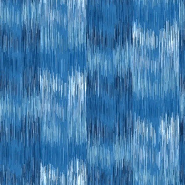 Teñido Denim Blue Marl Variegated Heathered Texture Background. Patrón de línea mezclada vertical sin costura. Para T-Shirt Fabric. Tejido blanqueado de Jersey de Índigo, Triblend Melange All Over Print. Vector Eps 10 — Archivo Imágenes Vectoriales