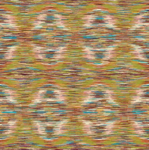 Blurry suave Ikat Ombre Textura. Patrón de repetición sin costuras. Resumen Efecto Tapiz Medieval. Melange manchada teñida de espacio. Multicolor Heathered Spliced Ikat Textile. Todo sobre la impresión. Vector EPS 10 — Archivo Imágenes Vectoriales