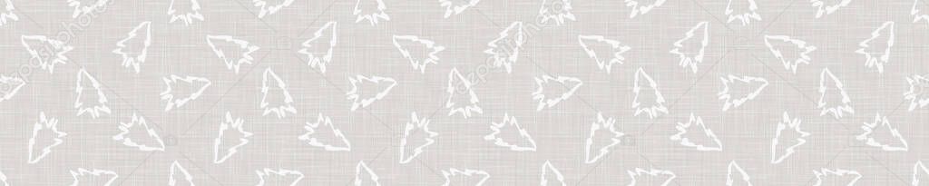 Perbatasan Latar Belakang Linen Perancis abu-abu. Trim Pita Pohon Pita Musim Dingin Putih. Natural Ecru Fibre Christmas Seamless Pattern (dalam bahasa Inggris). Organic Close Up Weave Fabric Banner (dalam bahasa Inggris). Paket meriah, EPS10 Vektor Stok Vektor Bebas Royalti