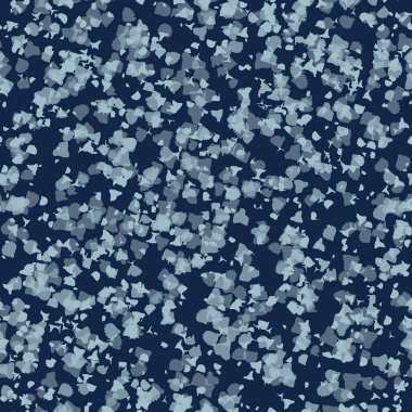 Shibori Özgeçmişi. Tie Dye Indigo Mavi Konfeti dokusu. Beyazlatılmış Direnç Noktalı Kusursuz Düzen. Suluboya Tekstil Efekti. Japonca ya da Endonezya Allover Ditsy Matbaası. Vektör Döşeme 10 Eps tekrarla