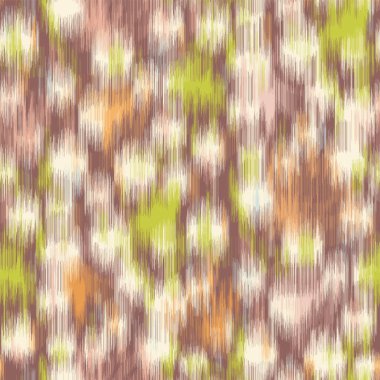 Blurred camouflage ikat playful vector texture. Modern animal skin mottled background. Seamless  clipart