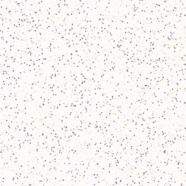 Ditsy Tiny Confetti streut nahtlose Vektormuster. Zufällige kleine Party Flecks All Over Print für Neujahrsfeiern, Geburtstagsdekor, Sammelalbum-Papier. Light White Washi Paper Hintergrund. Eps10 — Stockvektor