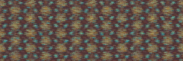 Měkká rozmazaná tečka Ikat Tapisérie Banner Textura. Bezešvý vzor hranice. Abstraktní vesmírný efekt skvrnité tečkované melanže. Multicolor Heathered Spice Ikat. Ombretextilní stuha. Vektorové Eps 10 — Stockový vektor