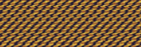 Metallic Space Dyed Glow Rope Twist Stripe Banner Background. Texture. Mottle Effect Seamless Border Pattern. Vibrant Diagonal Line Ikat Textile. Gold Melange Chevron Edging. Vector Ribbon Trim Eps 10 — ストックベクタ