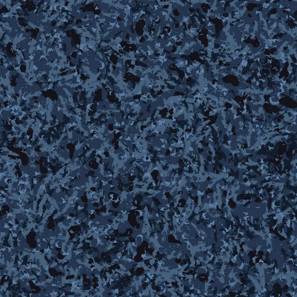 Fondo moteado azul oscuro. Efecto de la bola de agua Dip Dye Indigo Blue Texture. Blanqueado Resistir patrón sin costura moteado. Swirl Mancha Textil. Japón Indonesio Allover Imprimir . — Vector de stock