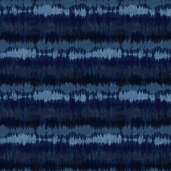 Kırık Çizgili Shibori Kravatlı Indigo Mavi Doku Arkaplanı. Beyazlatılmış, el yapımı, kusursuz desen. Kumaş Etkisi Tekstil. Klasik Japon ya da Endonezya baskısı. Vektör Döşeme 10 Eps tekrarla