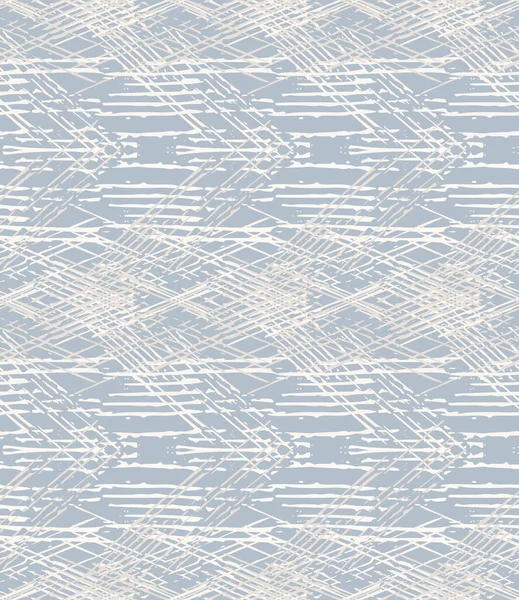 Grey french linen vector texture seamless pattern. Brush stroke grunge ornamental woven abstract background. Country farmhouse style textile. Irregular distressed marks all over print in gray blue. — Wektor stockowy