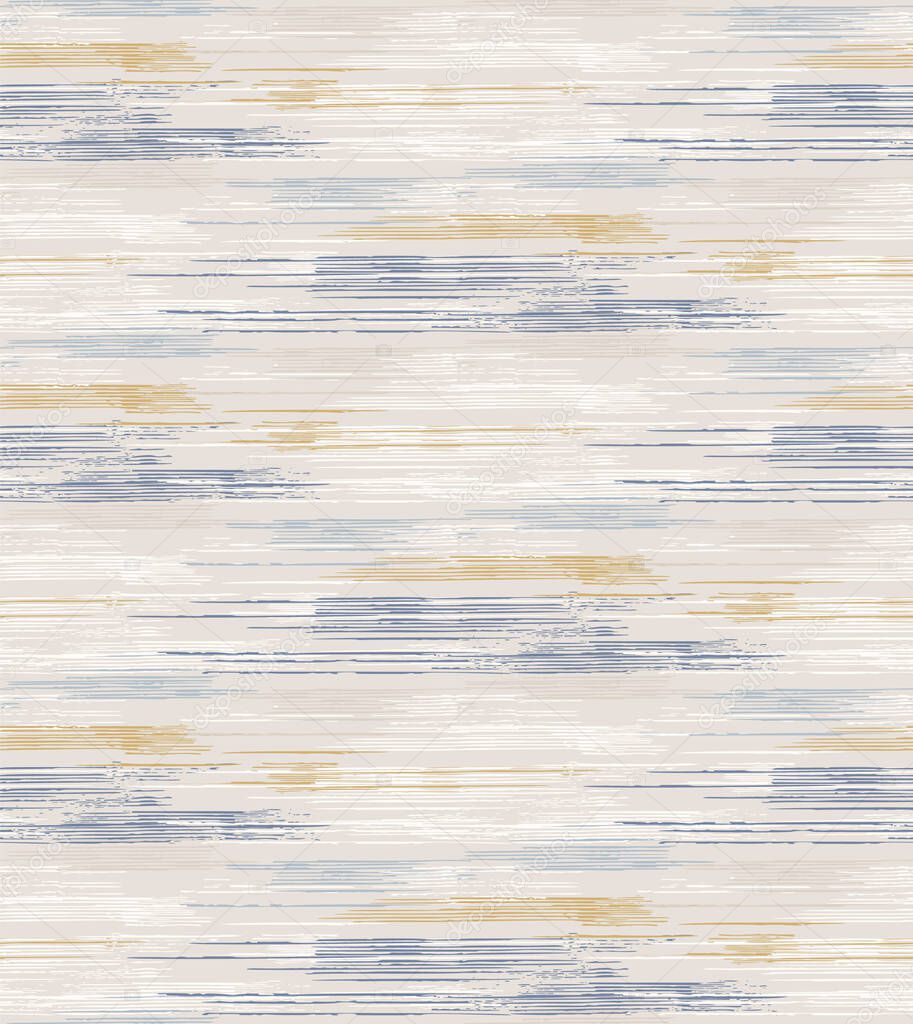Grey french linen vector broken stripe texture seamless pattern. Brush stroke grunge ornamental abstract background. Country farmhouse style textile. Irregular distressed striped mark allover print.