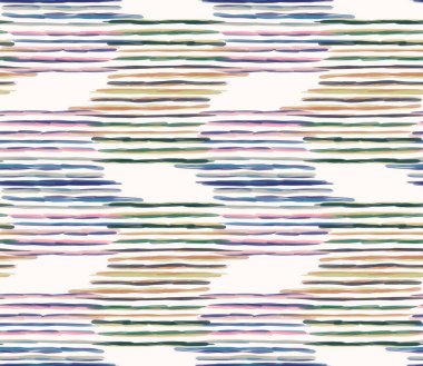 Watercolor vector chevron stripe background. Horizontal masculine shirt zig zag line seamless pattern. Hand painted wonky striped streak backdrop. Preppy modern creative man fashion all over print
