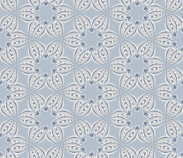 French shabby chic floral linen vector texture background. Pretty daisy flower on blue seamless pattern. Hand drawn floral interior home decor swatch. Classic rustic farmhouse style all over prin — 图库矢量图片