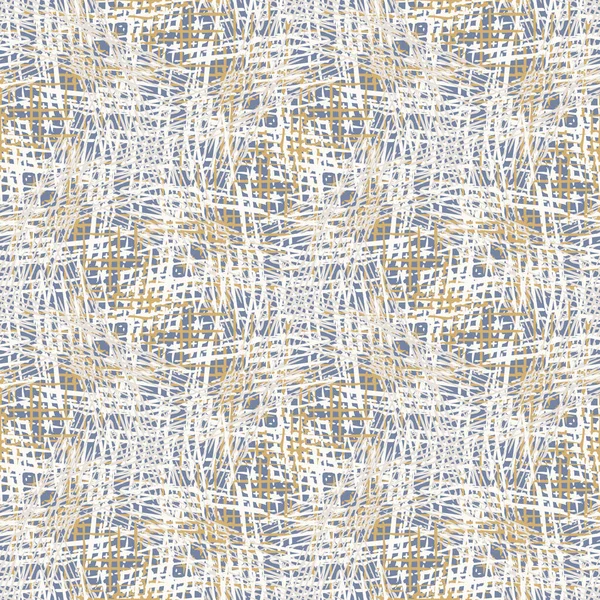 Grey french linen vector texture seamless pattern. Brush stroke grunge ornamental woven abstract background. Country farmhouse style textile. Irregular distressed marks all over print in gray blue. — ストックベクタ