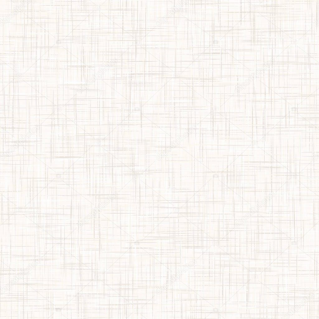 Natural white gray french woven linen texture background. Old ecru flax fibre seamless pattern. Organic yarn close up weave fabric for wallpaper. Ecru beige burlap fine canvas. Vector repeat tile