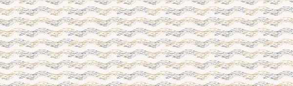 회색 프랑스 리넨 벡터부러진 웨이브 스트라이프 경계 텍스처 솔리드 패턴. 브러시 스트로크는 추상적 인 깃발 배경을 풀어냈습니다. 시골 농장 스타일의 직물. 불규칙 한 고민 줄무늬 장식 — 스톡 벡터