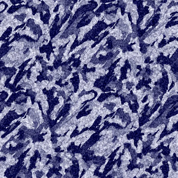 Indigo blue batik dyed effect texture background. Seamless japanese style repeat pattern swatch. Painterly brush strokes with bleach dye . Masculine asian fusion all over kimono textile cloth print. — Stock Photo, Image